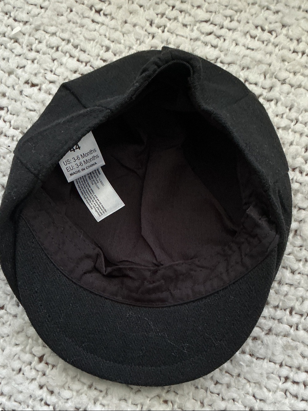 Black Infant Newsboy Cap